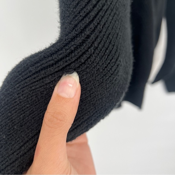 Tricia Fix x Free People Black Knit Exploded Bow Crew Neck Oversized Sweater M - Picture 3 of 7